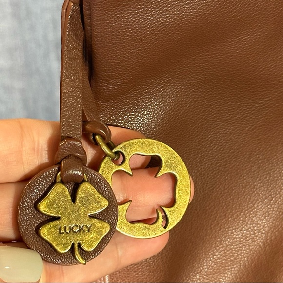 LUCKY BRAND BAILEY Western Boho Chic Brown Leather Fringe Purse Bag Clutch - Picture 5 of 13